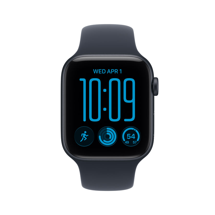 Apple Watch SE 3 GPS + Cellular, caixa em alumínio meia‑noite de 44 mm com Bracelete desportiva azul Navy - M/L