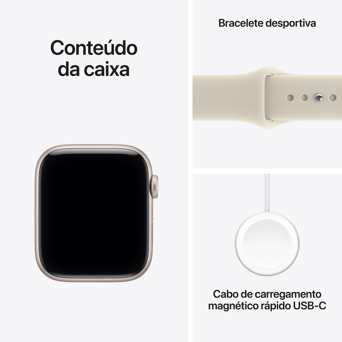 Apple Watch SE 3 GPS + Cellular, caixa em alumínio luz das estrelas de 44 mm com Bracelete desportiva areia - S/M
