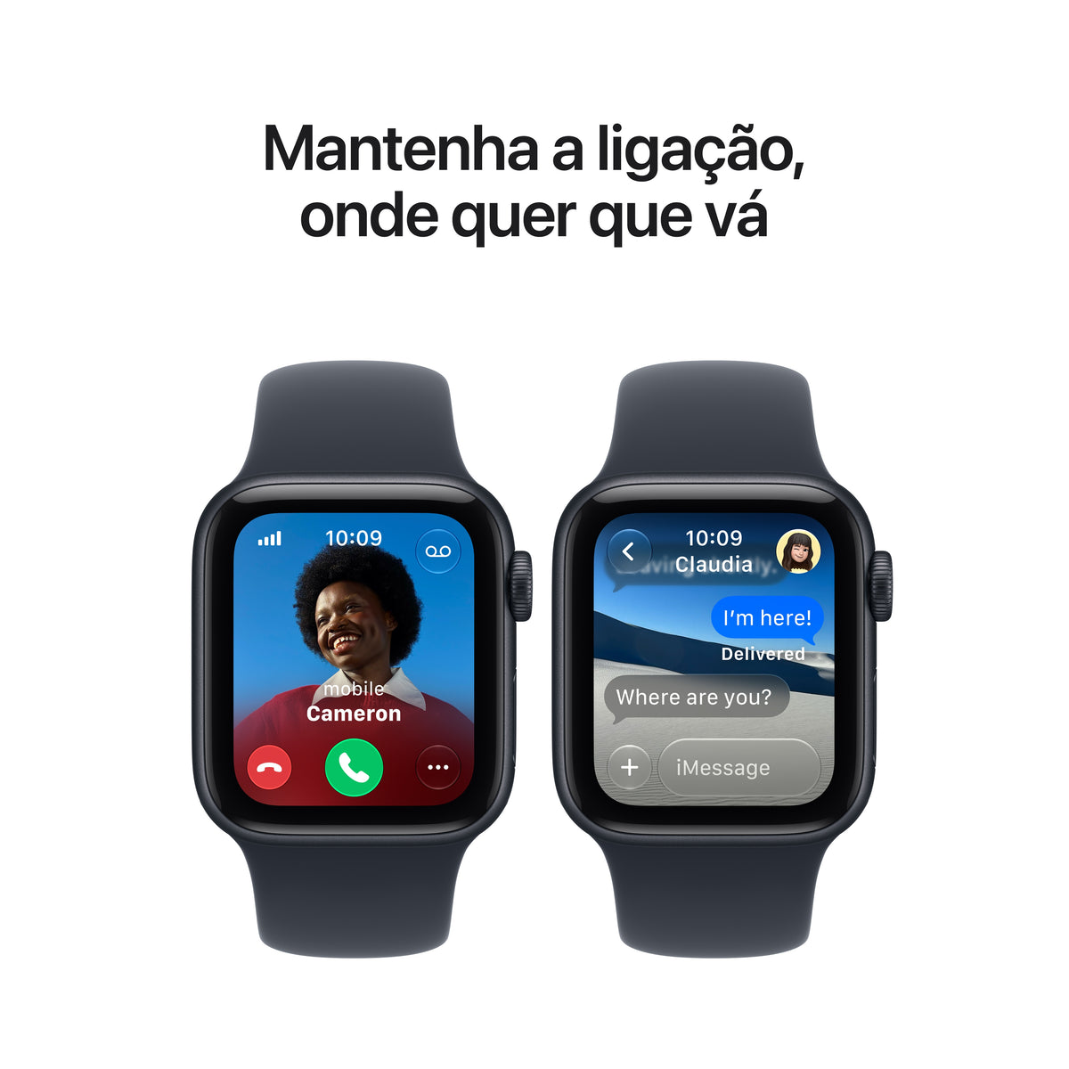 Apple Watch SE 3 GPS + Cellular, caixa em alumínio meia‑noite de 40 mm com Bracelete desportiva azul Navy - S/M