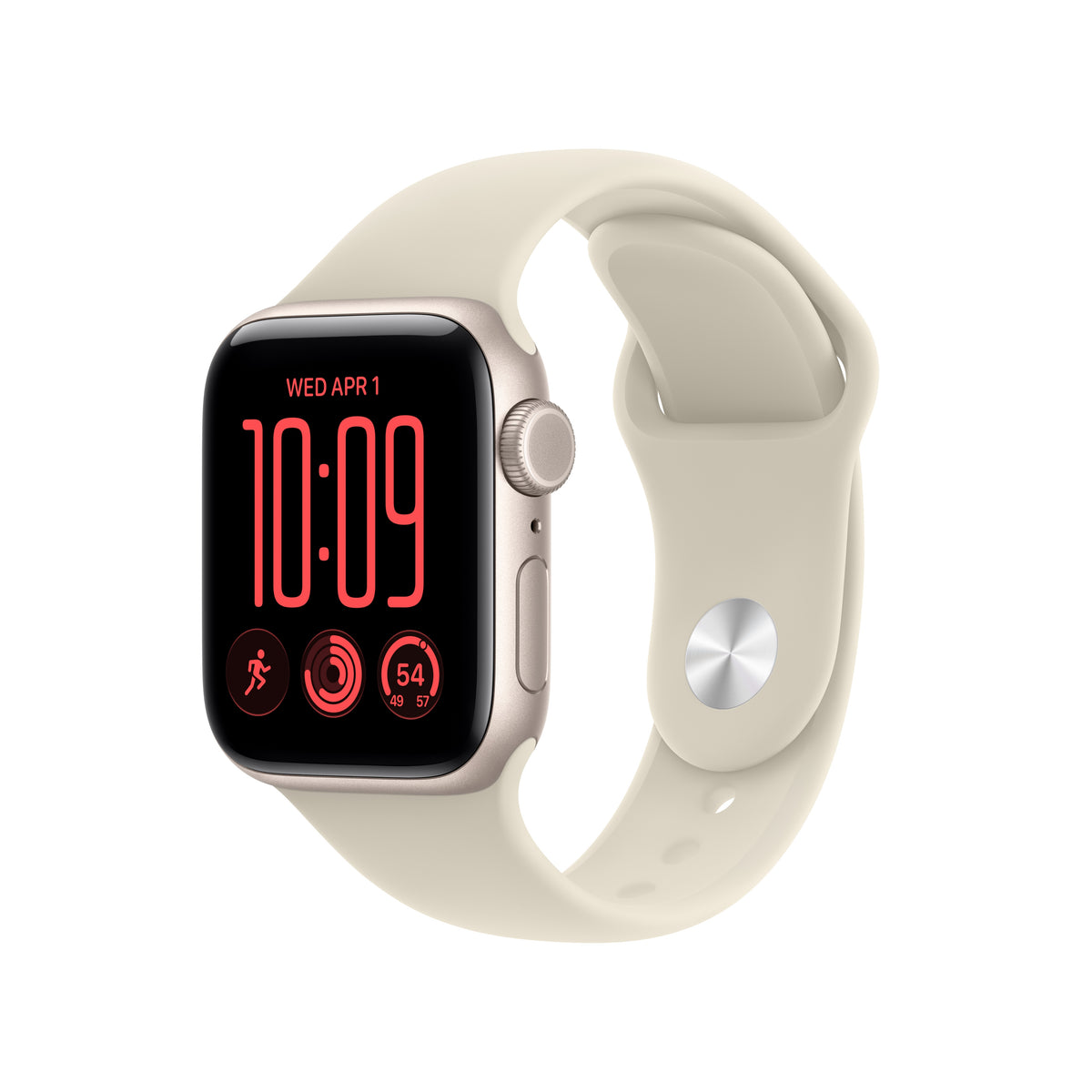 Apple Watch SE 3 GPS + Cellular, caixa em alumínio luz das estrelas de 40 mm com Bracelete desportiva areia - S/M