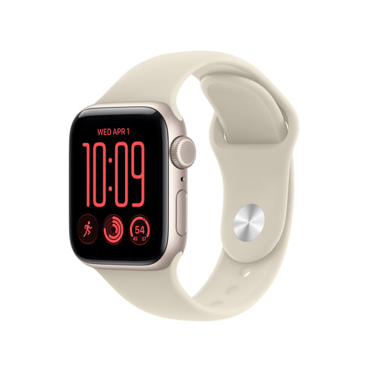 Apple Watch SE 3 GPS + Cellular, caixa em alumínio luz das estrelas de 40 mm com Bracelete desportiva areia - S/M