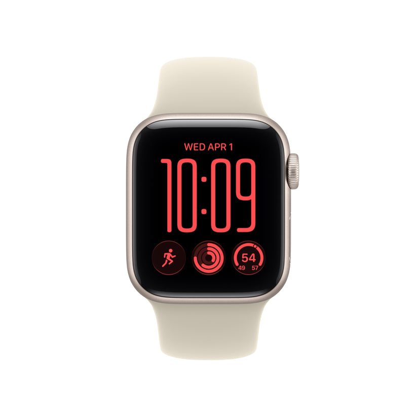 Apple Watch SE 3 GPS + Cellular, caixa em alumínio luz das estrelas de 40 mm com Bracelete desportiva areia - S/M