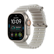 Apple Watch Ultra 4 GPS + Cellular, Caixa em titânio natural de 49 mm com Bracelete Ocean cinzento translúcido