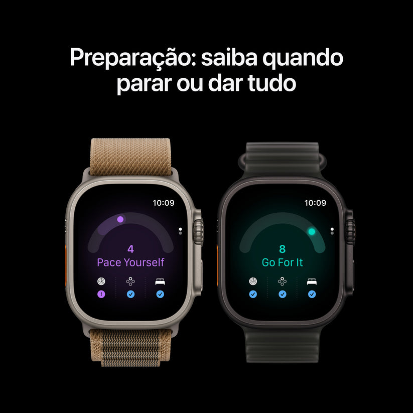 Apple Watch Ultra 4 GPS + Cellular, Caixa em titânio natural de 49 mm com Bracelete Ocean cinzento translúcido