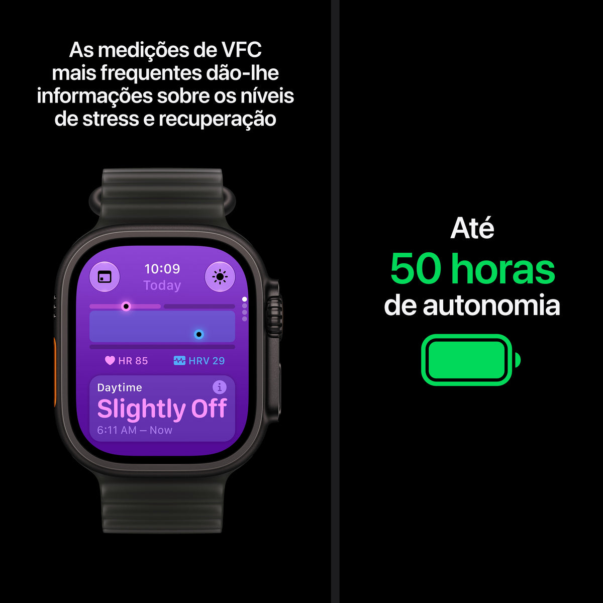 Apple Watch Ultra 4 GPS + Cellular, Caixa em titânio natural de 49 mm com Bracelete Ocean cinzento translúcido