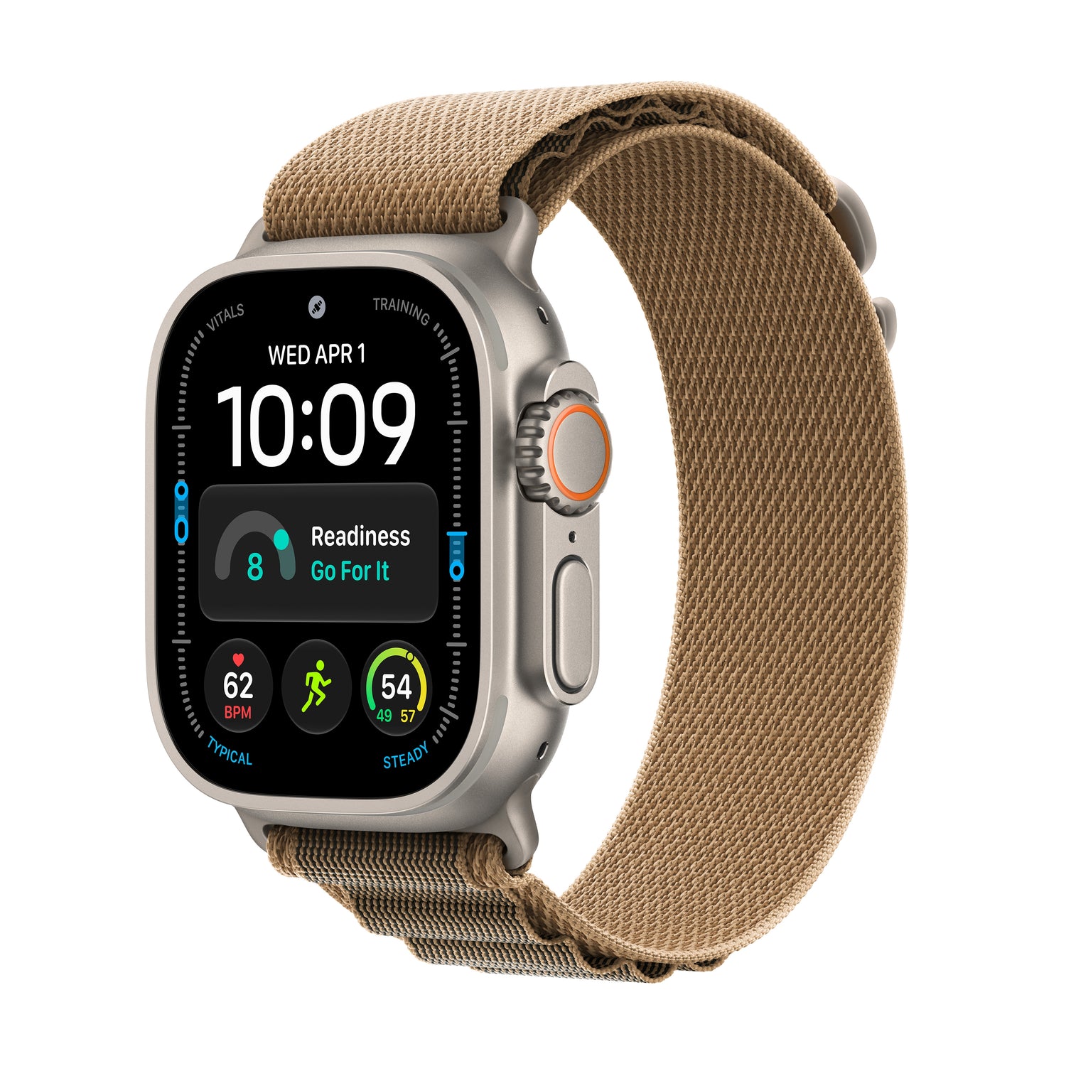 Apple Watch Ultra 4 GPS + Cellular, Caixa em titânio natural de 49 mm com Loop Alpine deserto - M