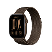 Apple Watch Series 12 GPS + Cellular, caixa em alumínio bronze escuro de 42 mm com Bracelete milanesa bronze escuro