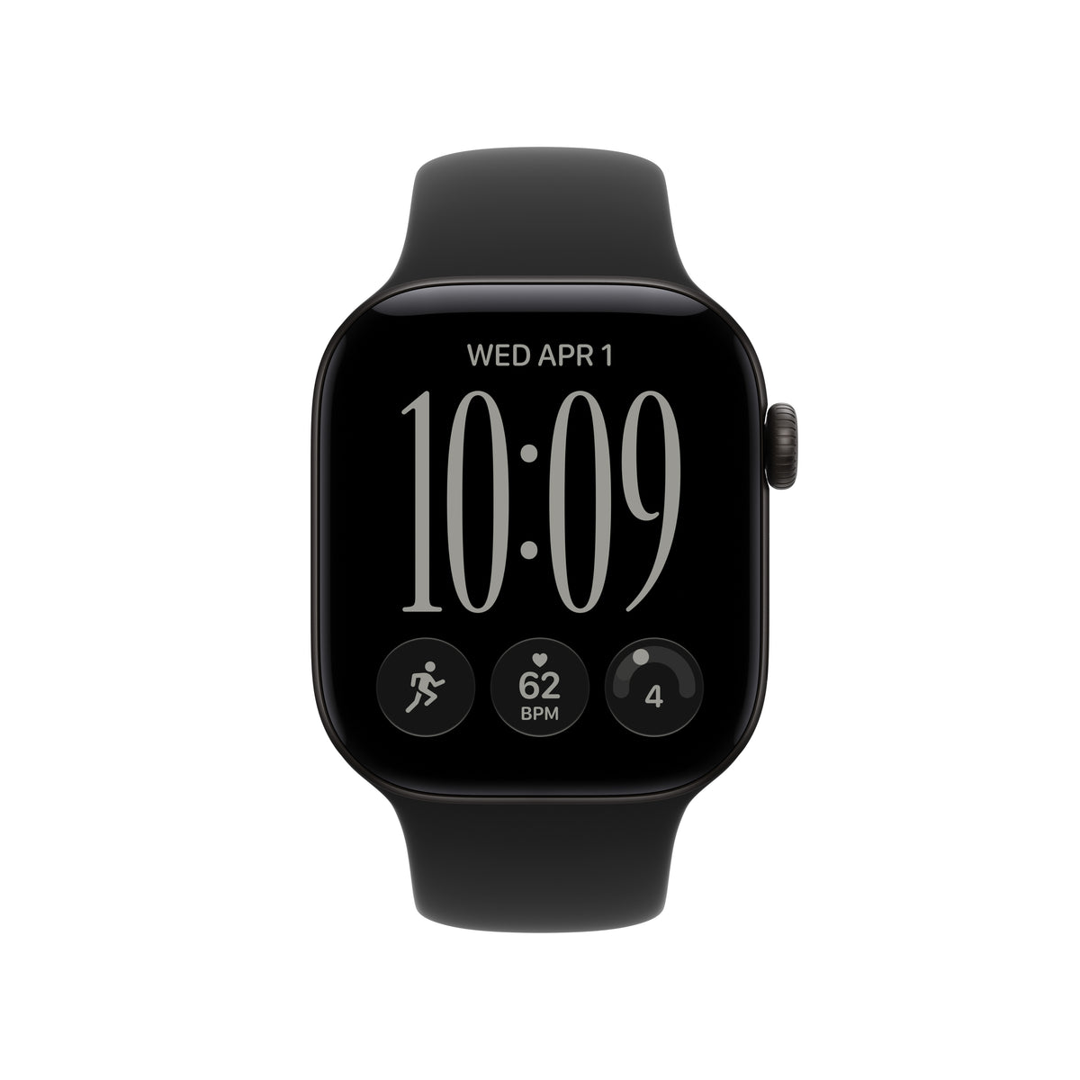 Apple Watch Series 12 GPS + Cellular, caixa em alumínio preto de 42 mm com Bracelete desportiva preta - M/L