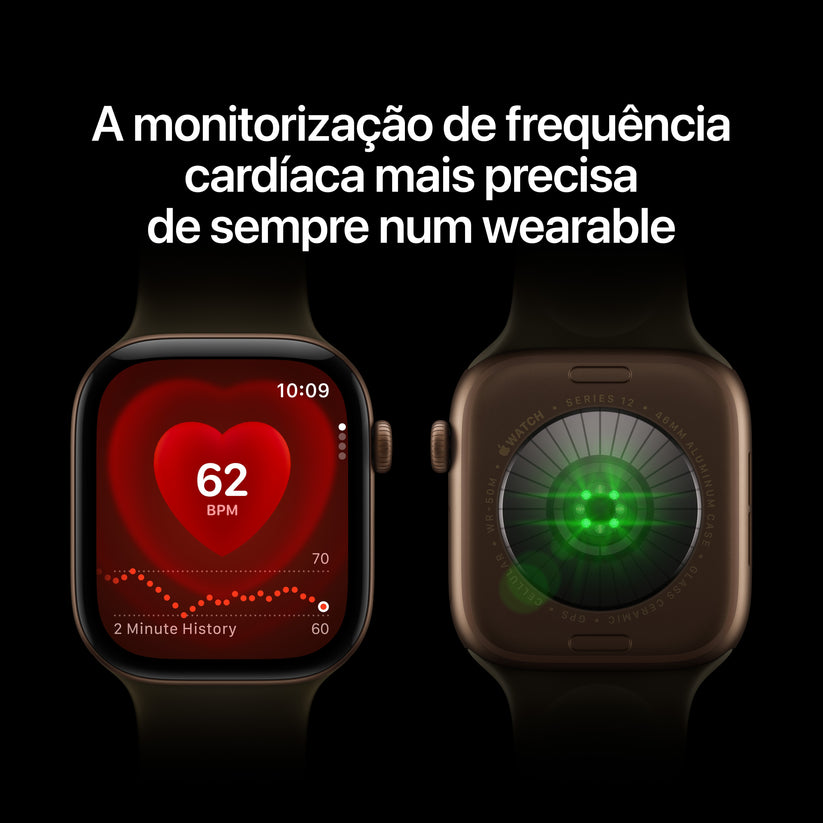Apple Watch Series 12 GPS + Cellular, caixa em alumínio preto de 42 mm com Bracelete desportiva preta - M/L