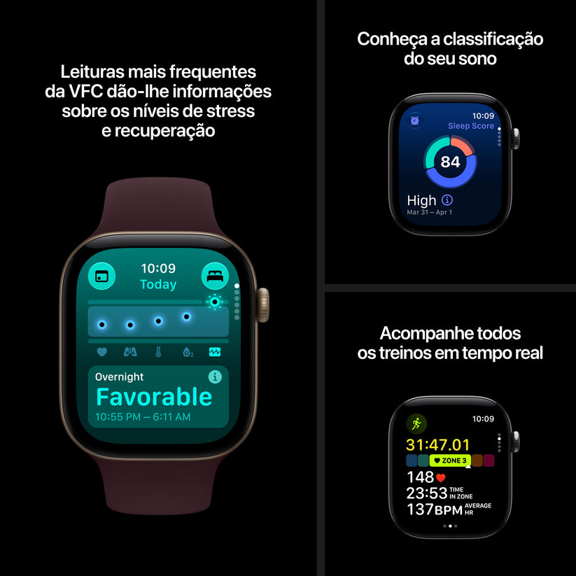 Apple Watch Series 12 GPS + Cellular, caixa em alumínio preto de 42 mm com Bracelete desportiva preta - M/L