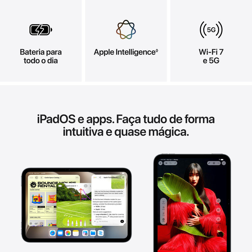 iPad mini Wi-Fi + Cellular 512 GB Vidro de nanotextura - Luz das estrelas (A20 Pro)