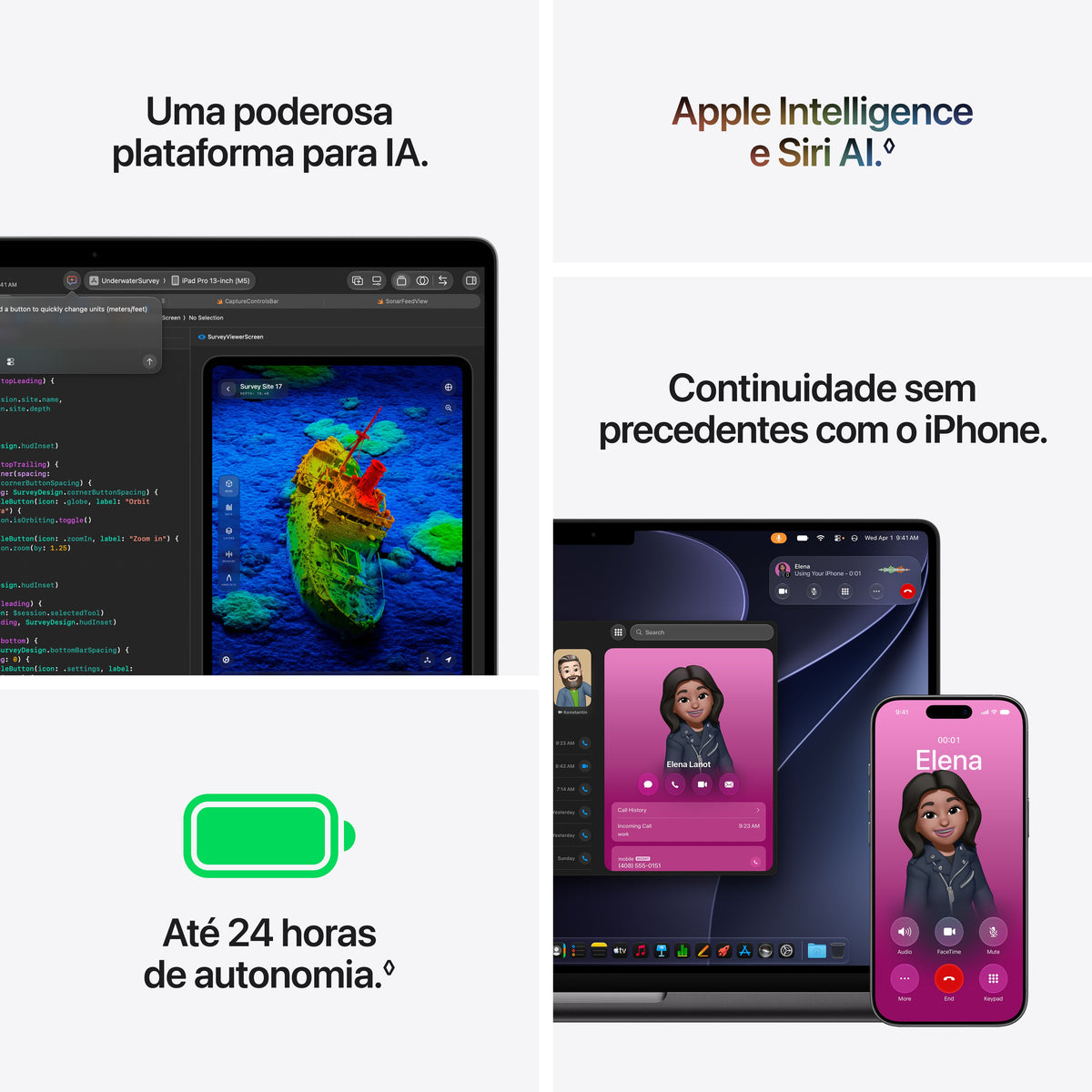 MacBook Pro de 14 polegadas: Processador M6 da Apple com CPU 12‑Core e GPU 12‑Core, 1 TB SSD - Preto sideral