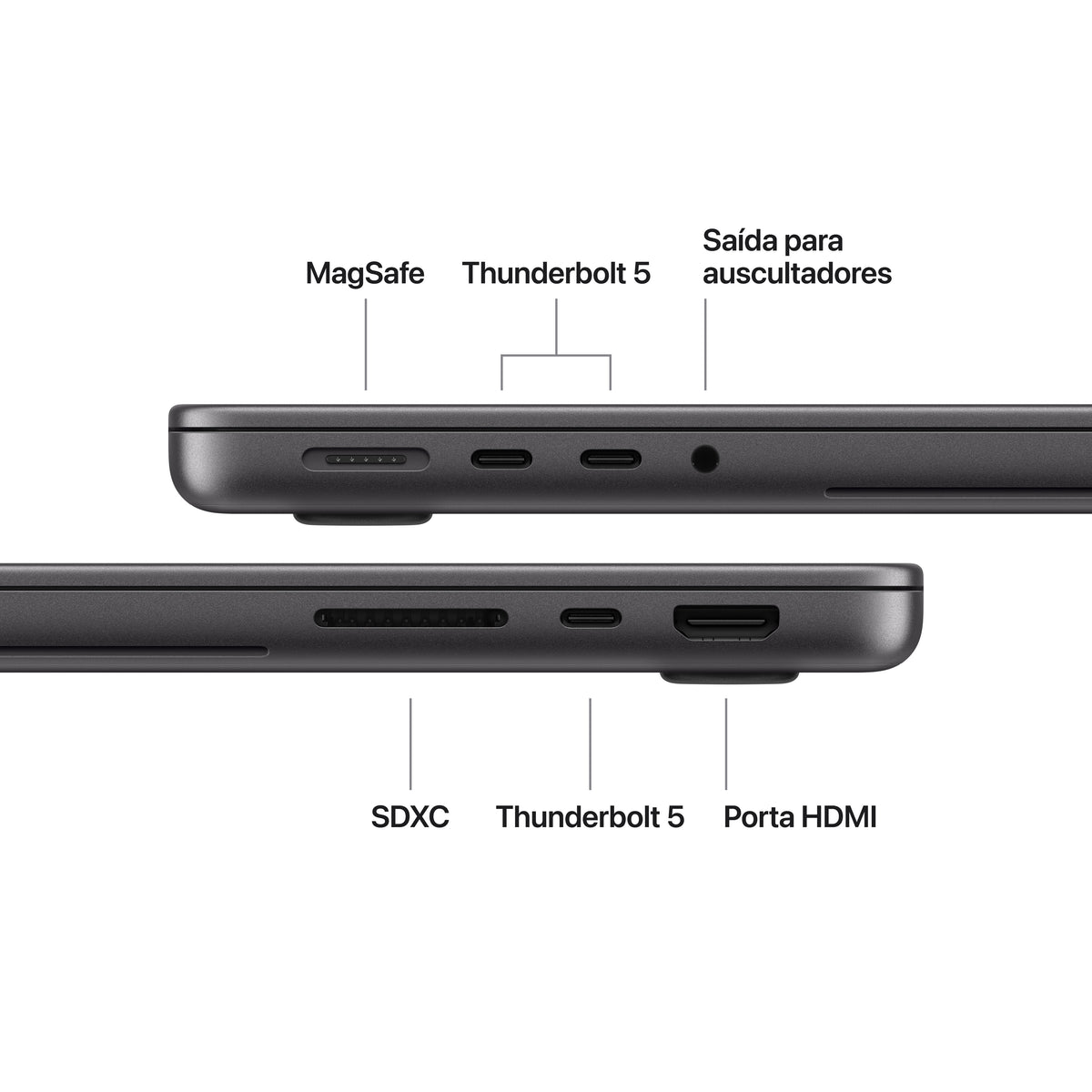 MacBook Pro de 14 polegadas com ecrã PROLED XDR: Processador M5 Max da Apple com CPU 18‑Core e GPU 32‑Core, 2 TB SSD - Preto sideral