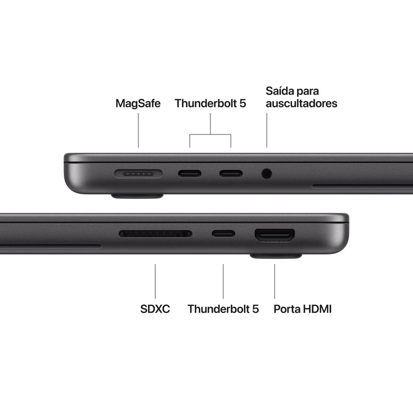 MacBook Pro de 14 polegadas com ecrã PROLED XDR: Processador M5 Max da Apple com CPU 18‑Core e GPU 32‑Core, 2 TB SSD - Preto sideral