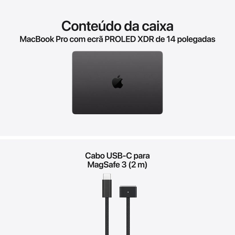 MacBook Pro de 14 polegadas com ecrã PROLED XDR: Processador M5 Pro da Apple com CPU 15‑Core e GPU 16‑Core, 1 TB SSD - Preto sideral