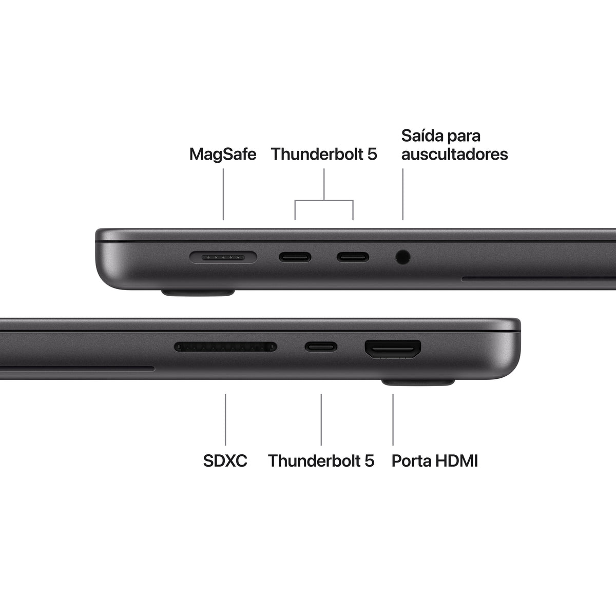 MacBook Pro de 16 polegadas com ecrã PROLED XDR: Processador M5 Max da Apple com CPU 18‑Core e GPU 32‑Core, 2 TB SSD - Preto sideral