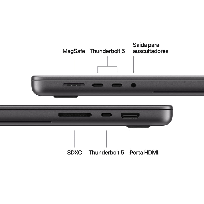 MacBook Pro de 16 polegadas com ecrã PROLED XDR: Processador M5 Max da Apple com CPU 18‑Core e GPU 32‑Core, 2 TB SSD - Preto sideral