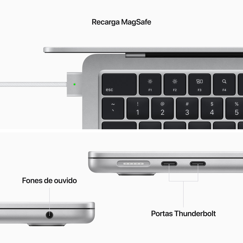 MacBook Air 13 M2 512 GB - Prateado - Usado