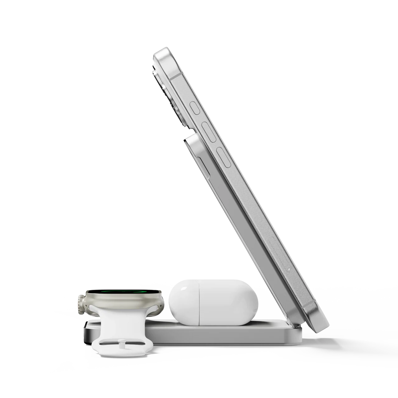 Powerbank sem fios magnético LINQ - 3 em 1 com suporte, 8000 mAh