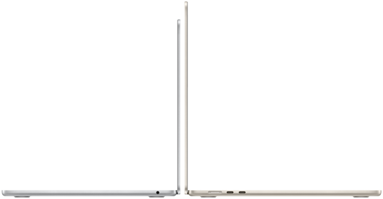 Modelos do MacBook Air de 13 e 15 polegadas abertos