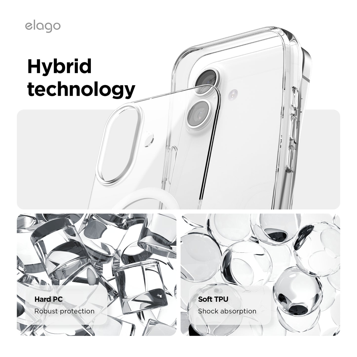 Capa para iPhone 17 Hybrid Case - Transparente