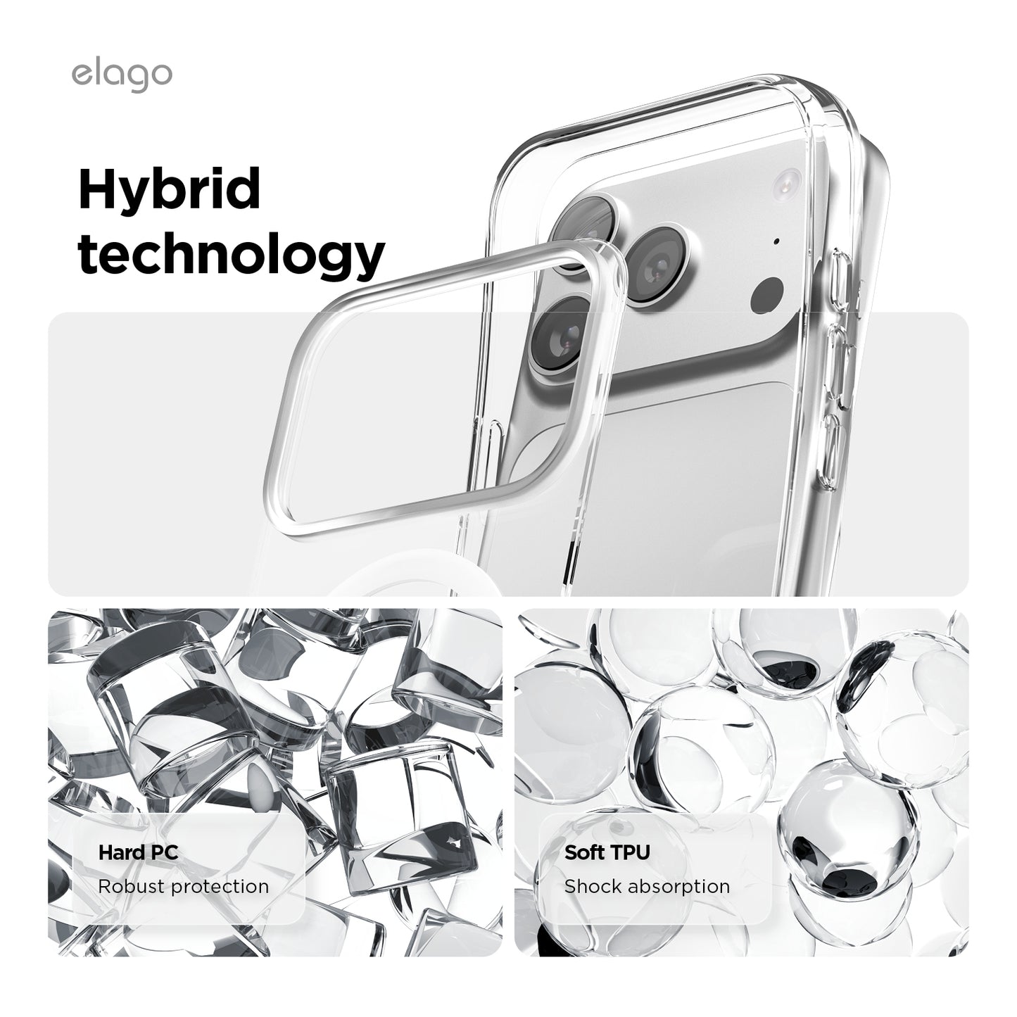 Capa para iPhone 17 Pro Max Hybrid Case - Transparente