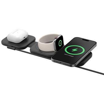Carregador Wireless 3 em 1 Qi2 Belkin BoostCharge Pro - Preto
