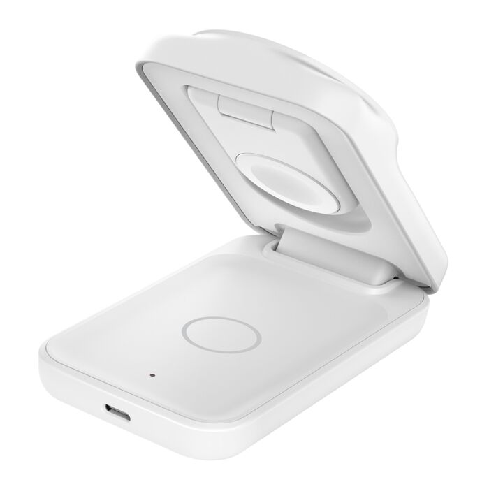 Base de carregamento Belkin UltraCharge &nbsp;25w Qi2, 3 em 1 - Branco