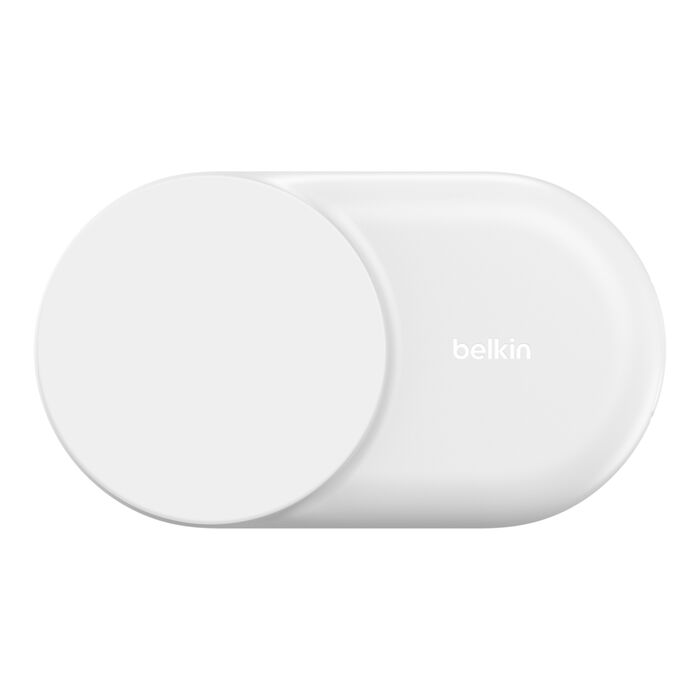 Base de carregamento Belkin UltraCharge  25w Qi2, 2 em 1, USB-C - Branco