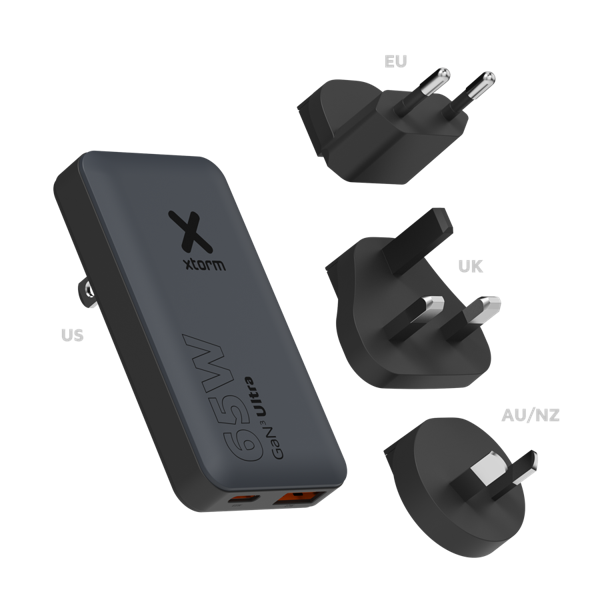 Carregador Rápido de Viagem 65W com Fichas Universais Xtorm