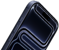 Vista frontal do iPhone 17 Pro, com Dynamic Island na parte superior, botão Ação e botões de volume
