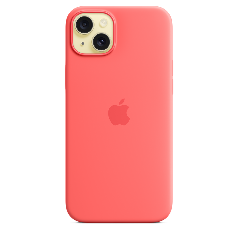 Capa em silicone com MagSafe para iPhone 15 Plus - Goiaba
