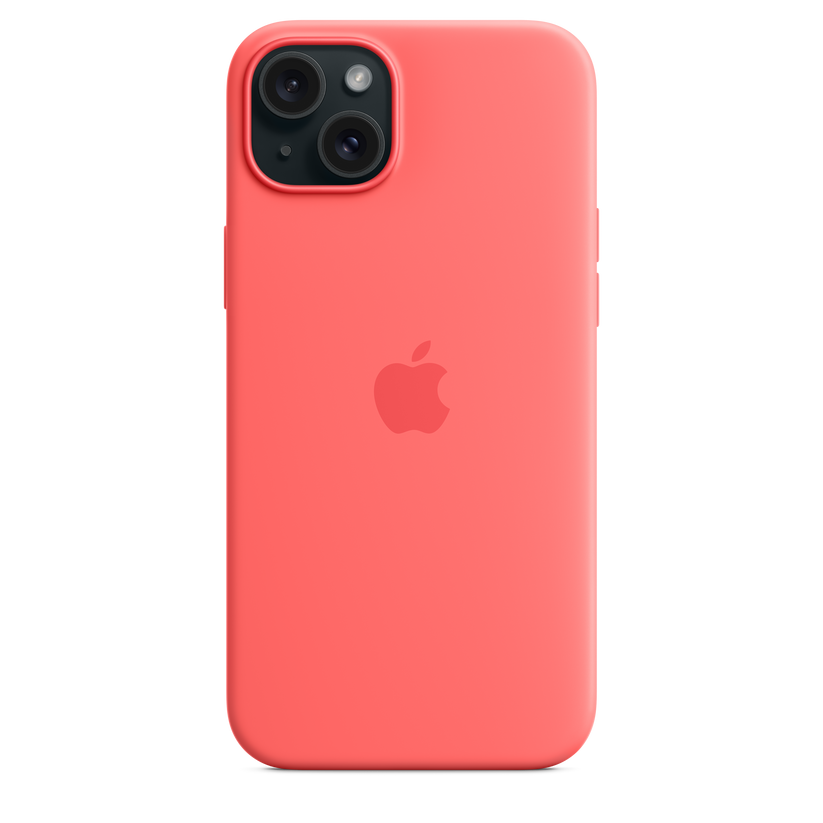 Capa em silicone com MagSafe para iPhone 15 Plus - Goiaba