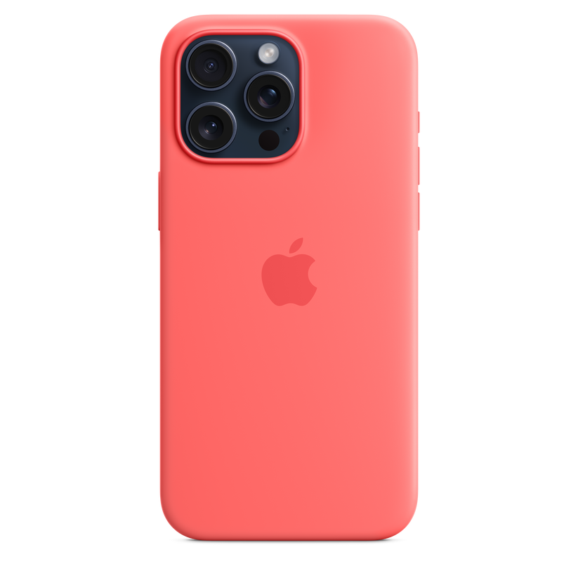 Capa em silicone com MagSafe para iPhone 15 Pro Max - Goiaba