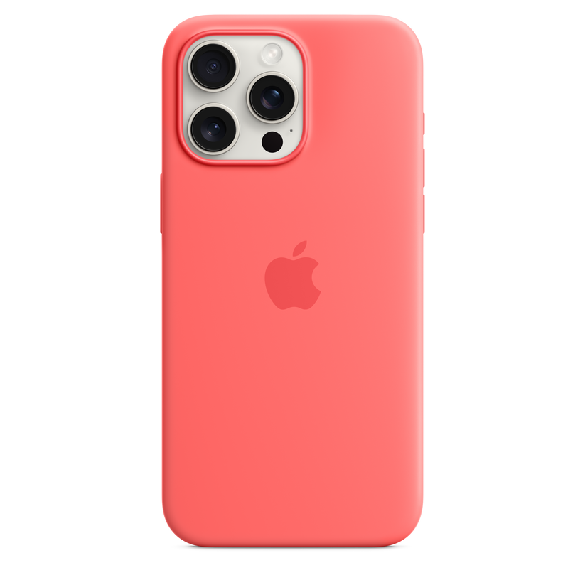 Capa em silicone com MagSafe para iPhone 15 Pro Max - Goiaba