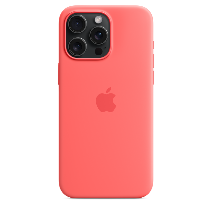 Capa em silicone com MagSafe para iPhone 15 Pro Max - Goiaba