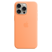 Capa em silicone com MagSafe para iPhone 15 Pro Max - Sorvete de laranja