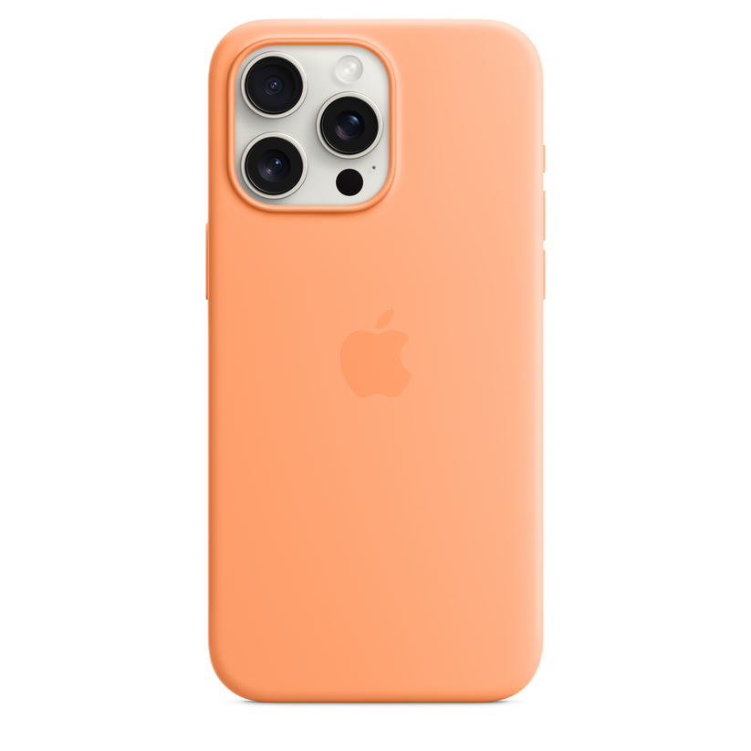 Capa em silicone com MagSafe para iPhone 15 Pro Max - Sorvete de laranja