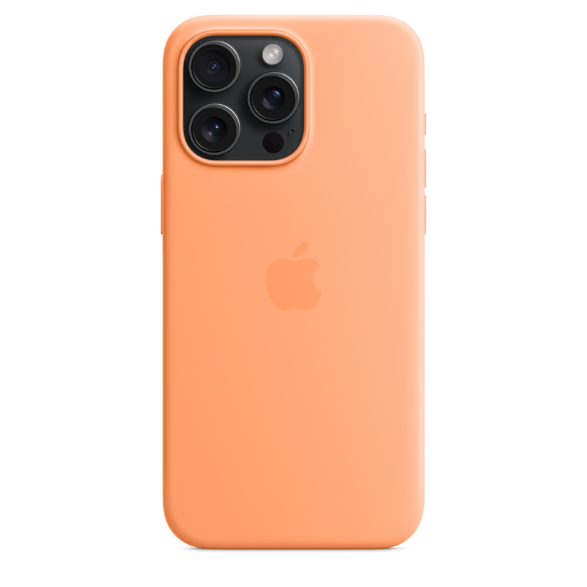 Capa em silicone com MagSafe para iPhone 15 Pro Max - Sorvete de laranja