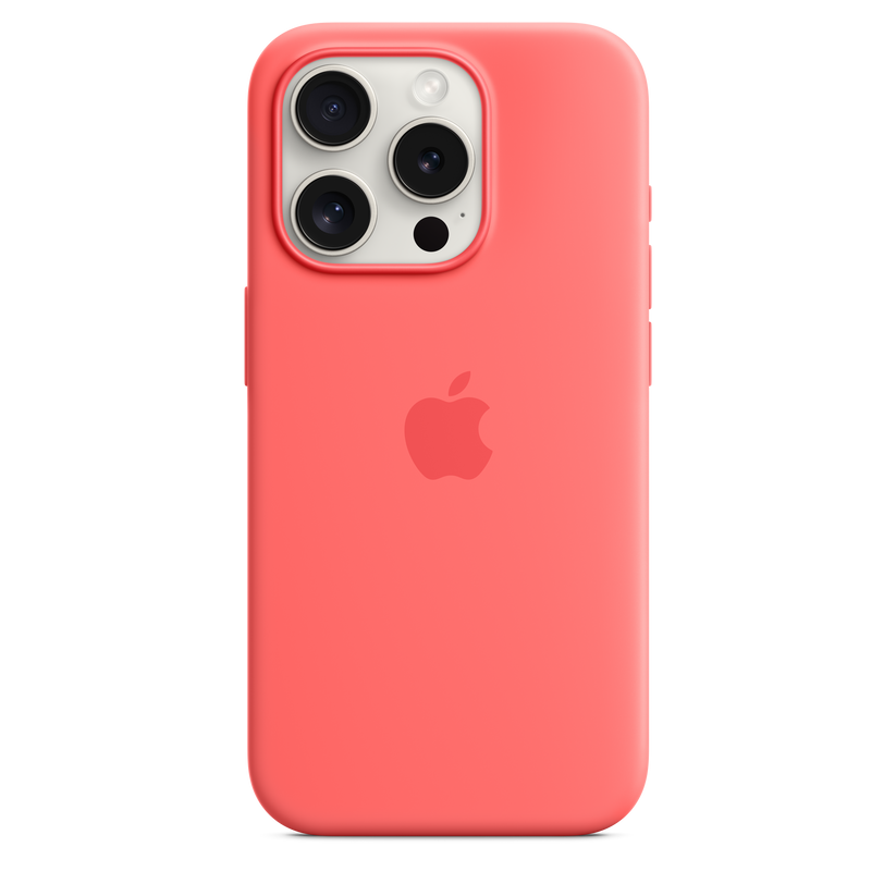 Capa em silicone com MagSafe para iPhone 15 Pro - Goiaba
