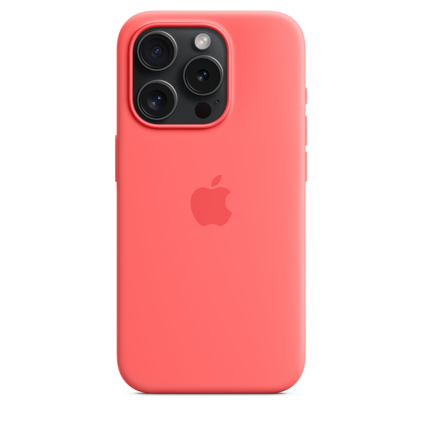 Capa em silicone com MagSafe para iPhone 15 Pro - Goiaba
