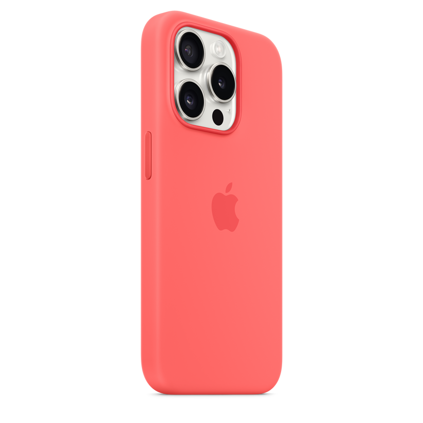 Capa em silicone com MagSafe para iPhone 15 Pro - Goiaba
