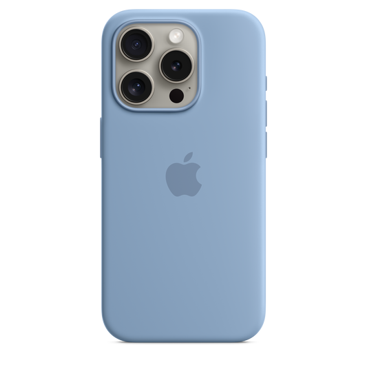Capa em silicone com MagSafe para iPhone 15 Pro - Azul‑inverno