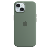 Capa em silicone com MagSafe para iPhone 15 - Cipreste