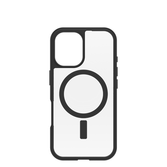 Capa para iPhone 16 Otterbox React Magsafe - Black Crystal/Black