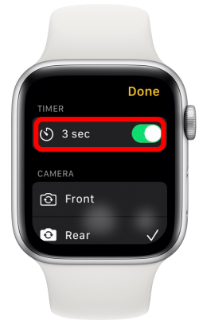 Use the toggle to disable the three-second timer.
