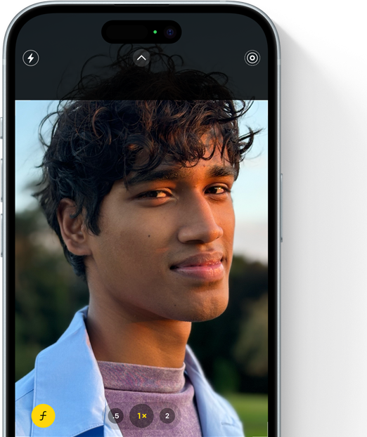iPhone 15 a mostrar o modo Retrato em fotografias